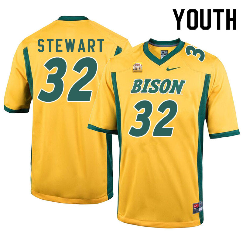 Youth #32 DJ Stewart North Dakota State Bison College Football Jerseys Sale-Yellow - Click Image to Close